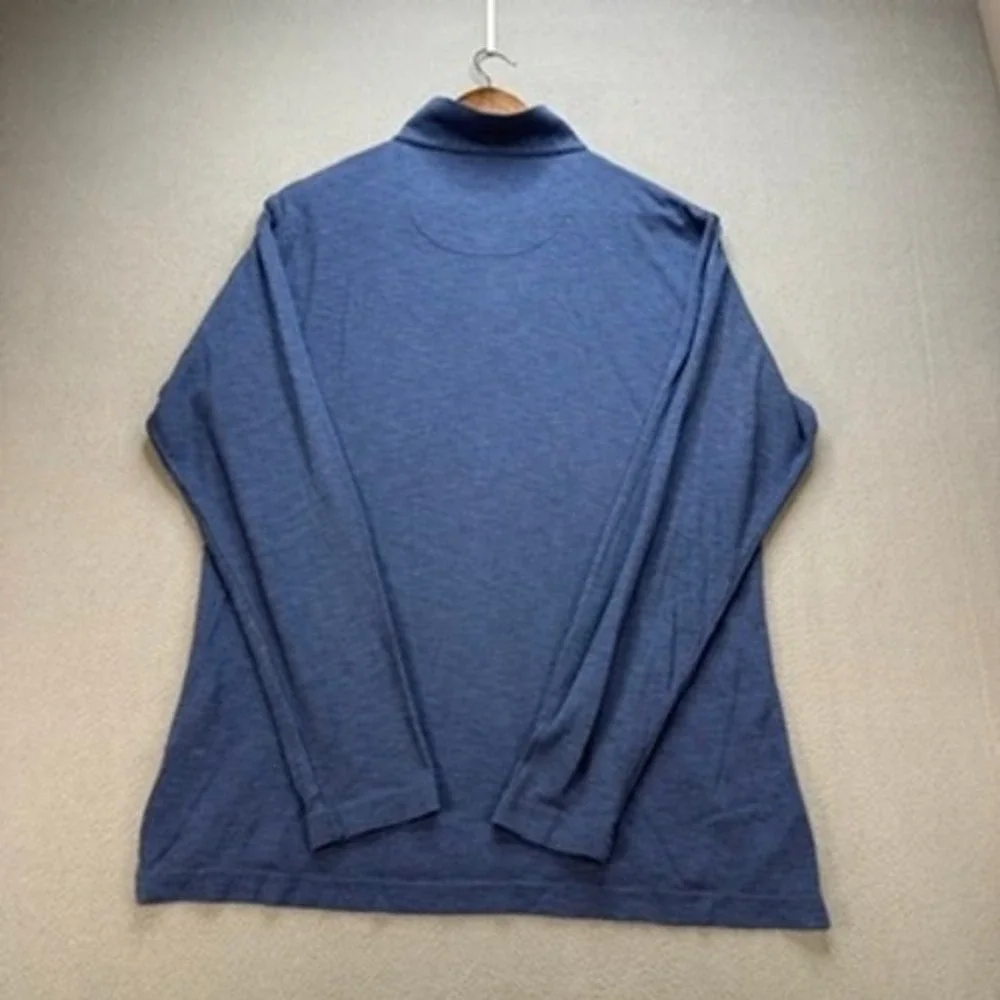 Fish Hippie Quarter Zip Pullover Sweater Regular Fit Mens M Blue Preppy Outdoor